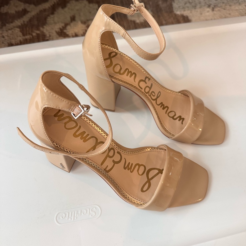 Sam Edelman Tan Block Heel Suede Heels